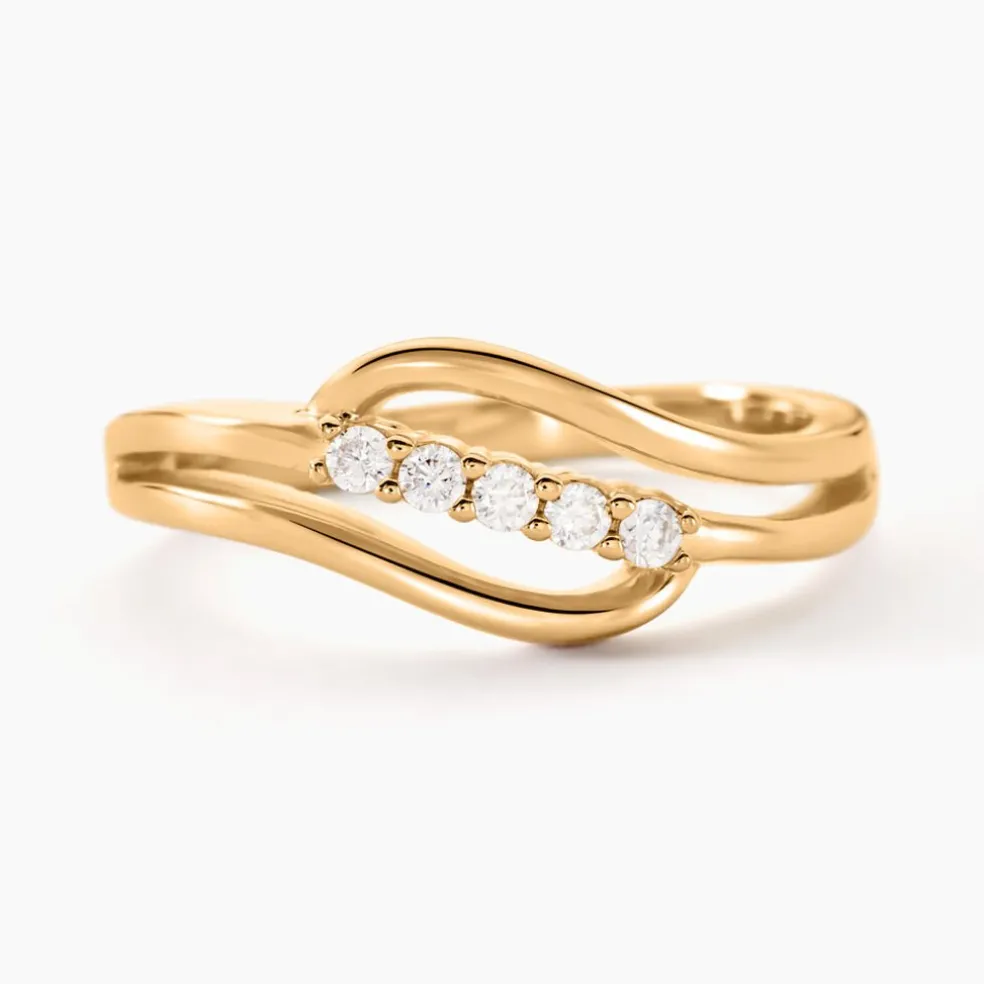 Bague Plaqué Or Jaune Ciera Oxydes De Zirconium