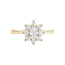 Bague Plaqué Or Mahats Oxyde De Zirconium