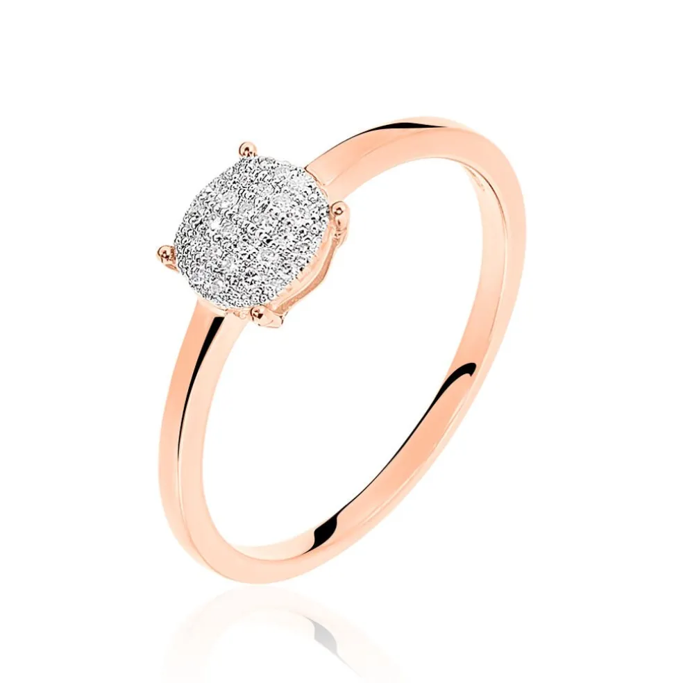 Bague Princesse Or Rose Diamant