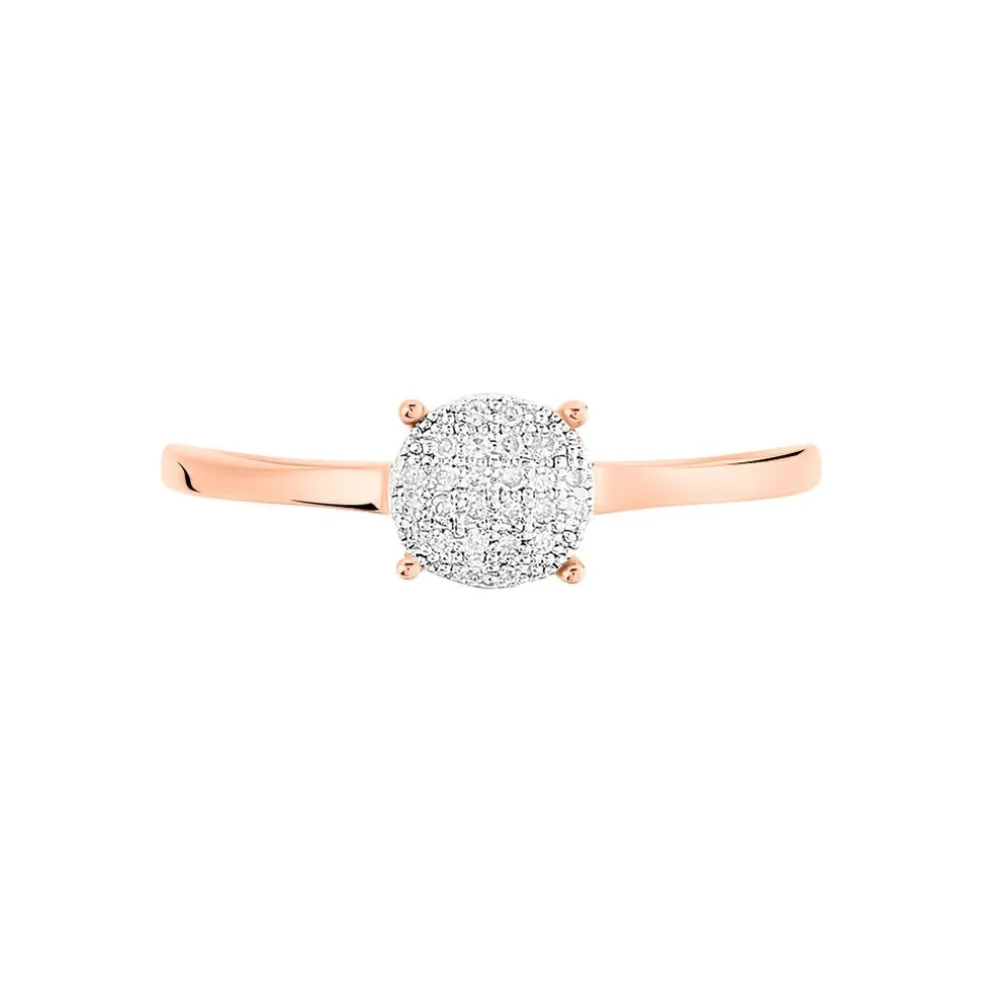 Bague Princesse Or Rose Diamant