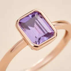 Bague Purple Mood Argent Rose Oxyde De Zirconium