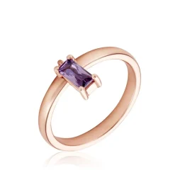 Bague Purple Mood Argent Rose Oxyde De Zirconium