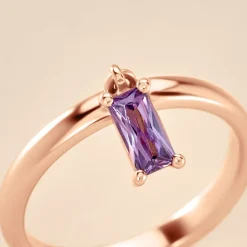 Bague Purple Mood Argent Rose Oxyde De Zirconium