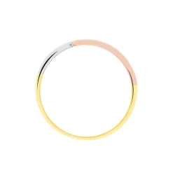 Bague Rama Or Tricolore Oxyde De Zirconium