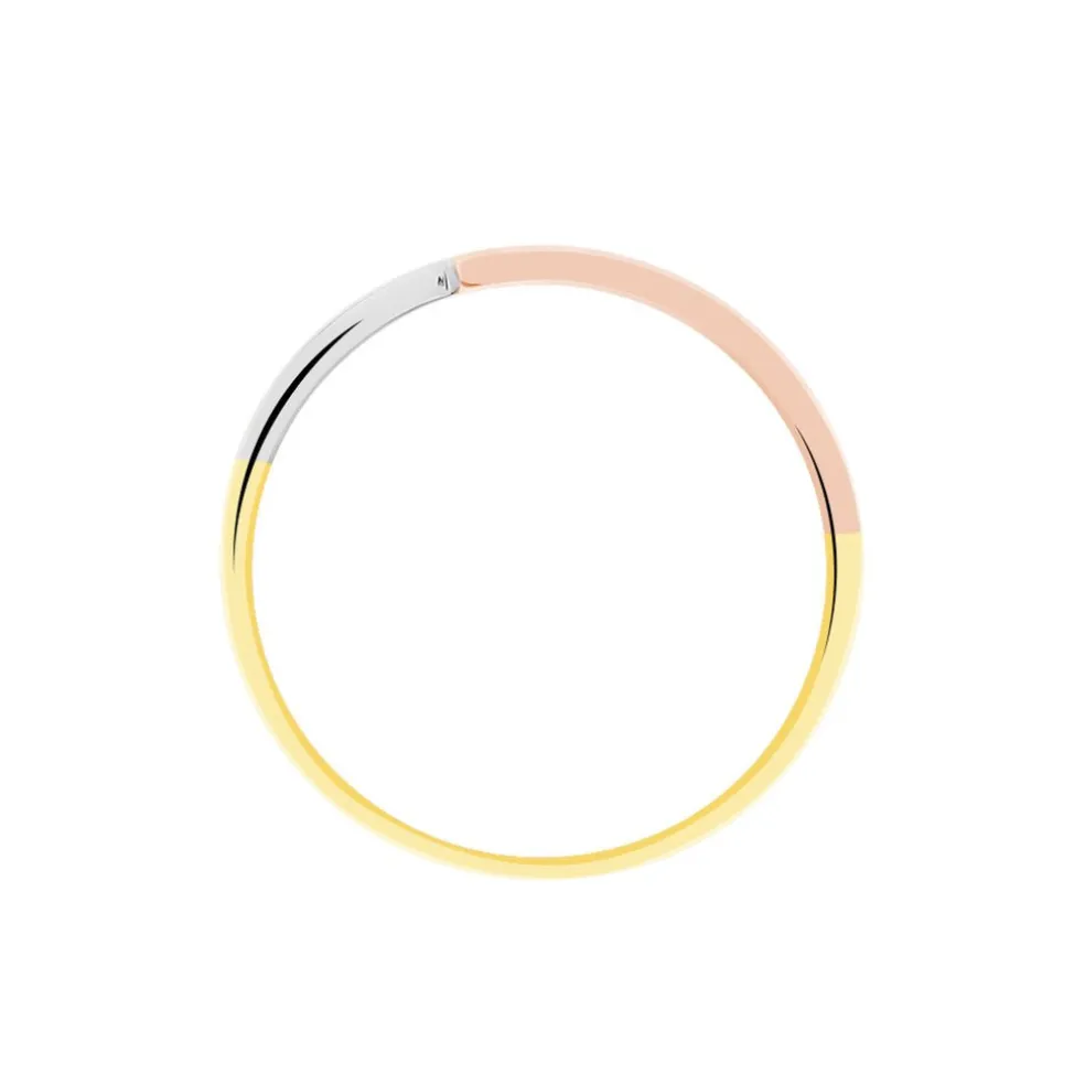 Bague Rama Or Tricolore Oxyde De Zirconium