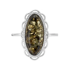 Bague Reetta Argent Blanc Ambre