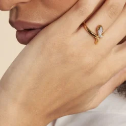 Bague Reyyanae Plaqué Or Jaune Oxyde De Zirconium