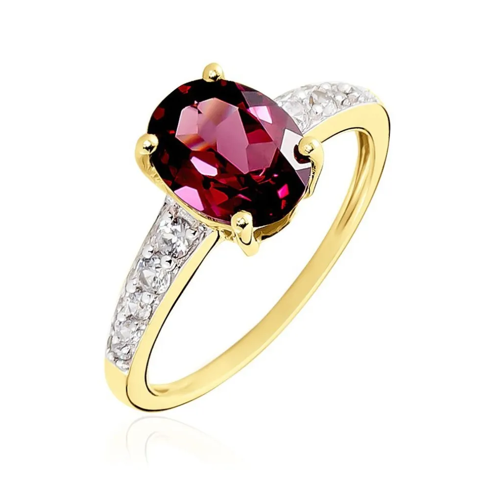 Bague Rhodolite Fever Or Jaune Rhodolite Oxyde De Zirconium