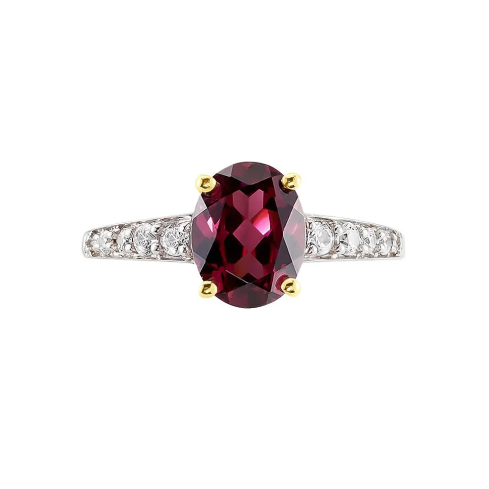Bague Rhodolite Fever Or Jaune Rhodolite Oxyde De Zirconium