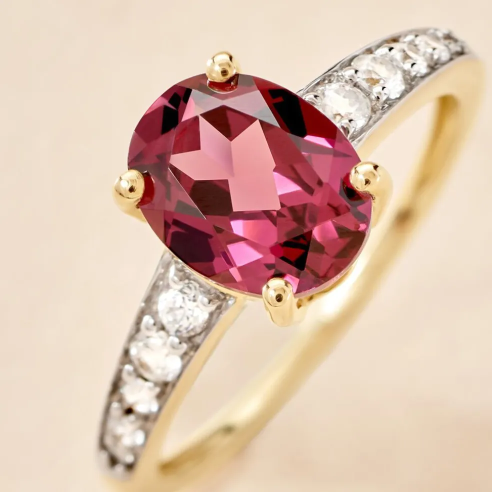 Bague Rhodolite Fever Or Jaune Rhodolite Oxyde De Zirconium