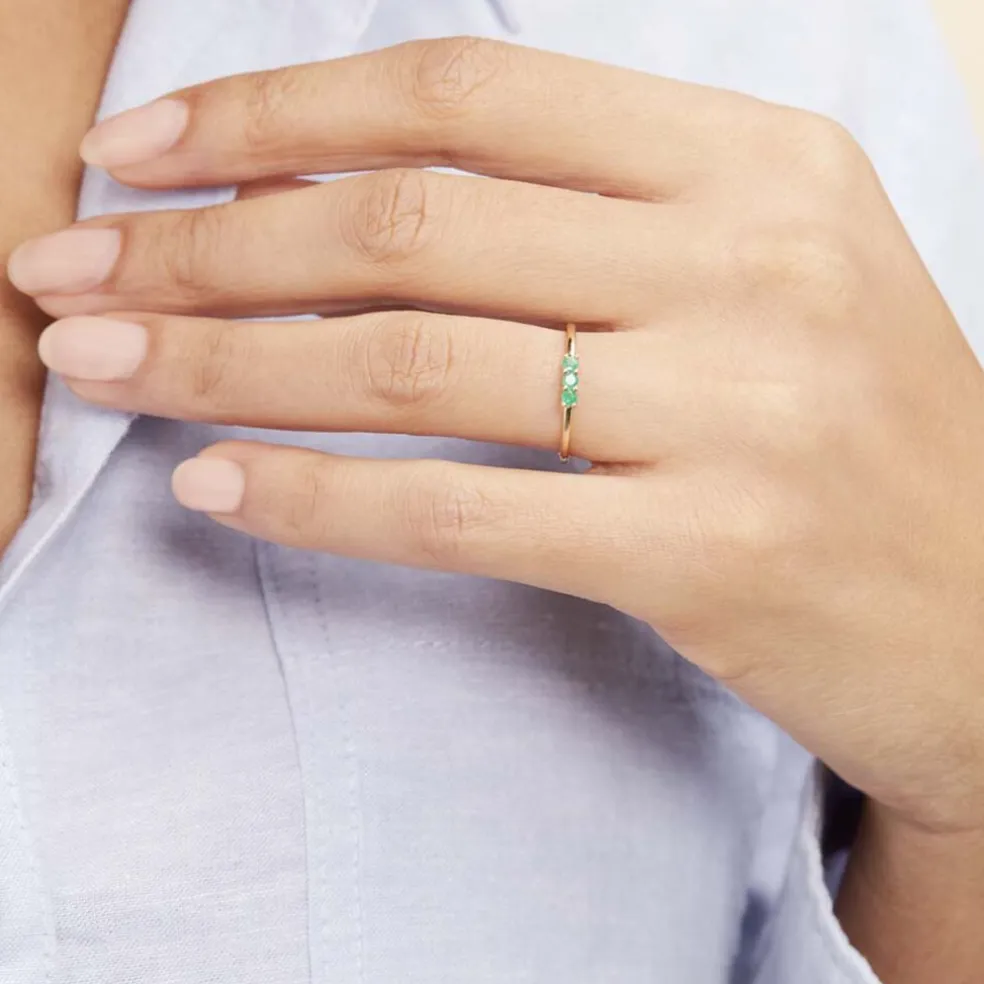 Bague Richie Or Jaune Emaraude