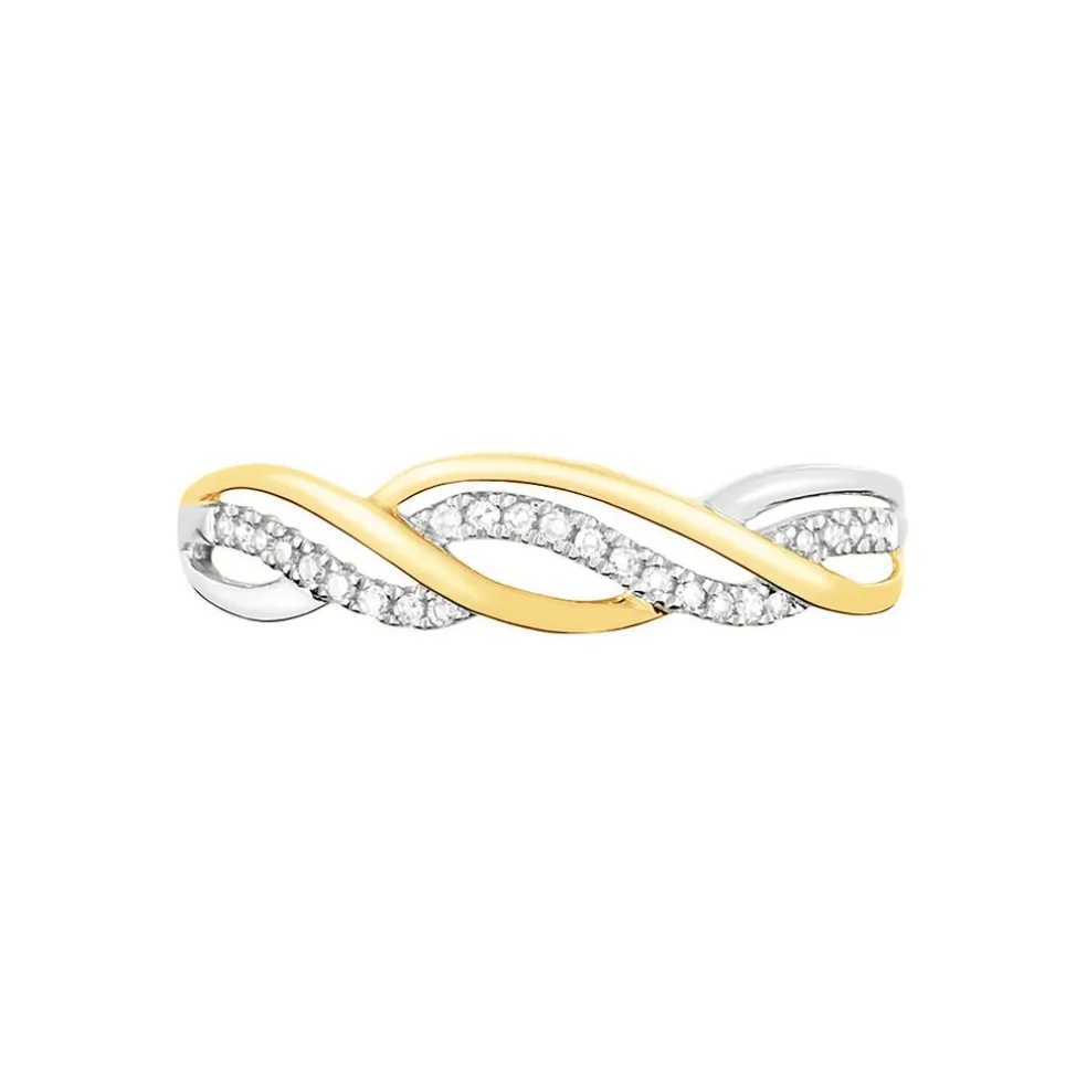Bague Romane Or Jaune Diamant