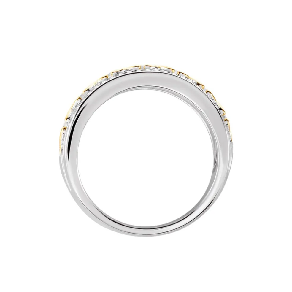 Bague Rome Argent Bicolore Oxyde De Zirconium