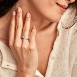 Bague Rome Argent Bicolore Oxyde De Zirconium