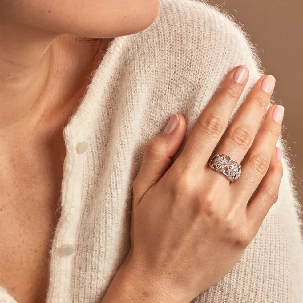 Bague Rosée Or Blanc Diamant