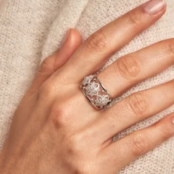 Bague Rosée Or Blanc Diamant