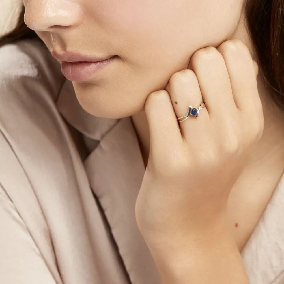 Bague Rosmunda Or Bicolore Saphir