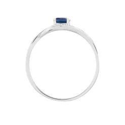 Bague Sagesse Or Blanc Saphir Et Diamant