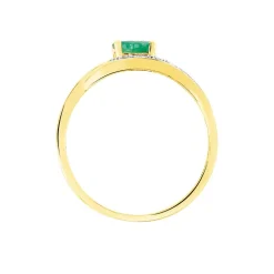 Bague Sagesse Or Jaune Emeraude Et Diamant