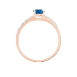 Bague Sare Or Rose Topaze Et Oxyde De Zirconium