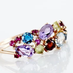 Bague Sare Or Rose Topaze Et Oxyde De Zirconium