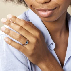 Bague Sare Or Rose Topaze Et Oxyde De Zirconium