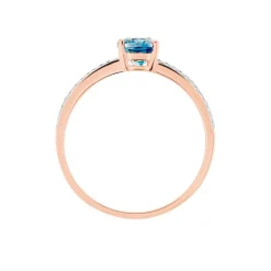 Bague Sarika Or Rose Topaze Et Oxyde De Zirconium