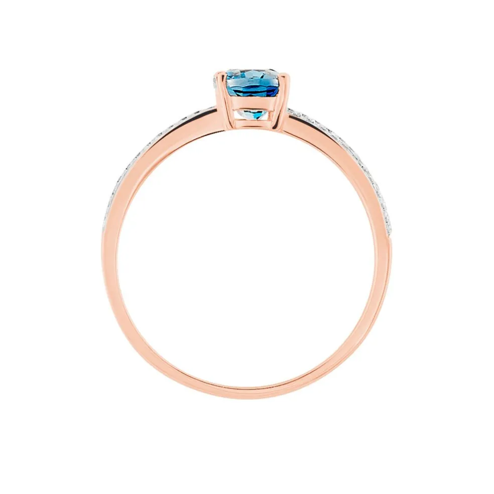 Bague Sarika Or Rose Topaze Et Oxyde De Zirconium