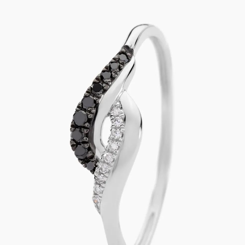 Bague Sculptural Or Blanc Diamant
