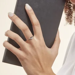 Bague Sculptural Or Blanc Diamant