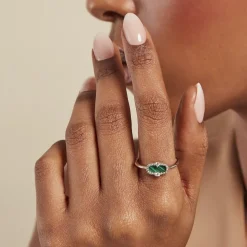 Bague Serafine Argent Blanc Malachite Oxyde De Zirconium