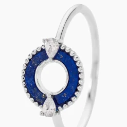 Bague Serafine Argent Blanc Lapis Lazuli Oxyde De Zirconium