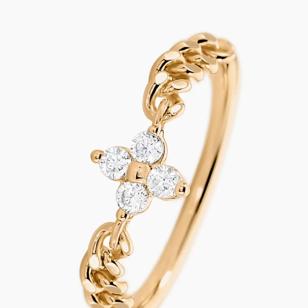 Bague Serenity Plaque Or Jaune Oxyde De Zirconium