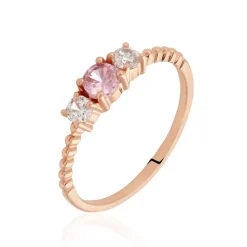 Bague Shahar Argent Rose Oxyde De Zirconium