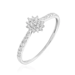 Bague Shin Or Blanc Oxyde De Zirconium