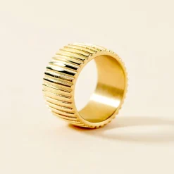 Bague Sicily Acier Doré