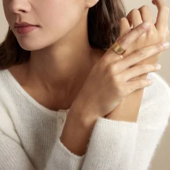 Bague Sicily Acier Doré