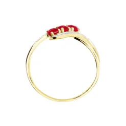 Bague Simma Or Jaune Diamant Et Rubis