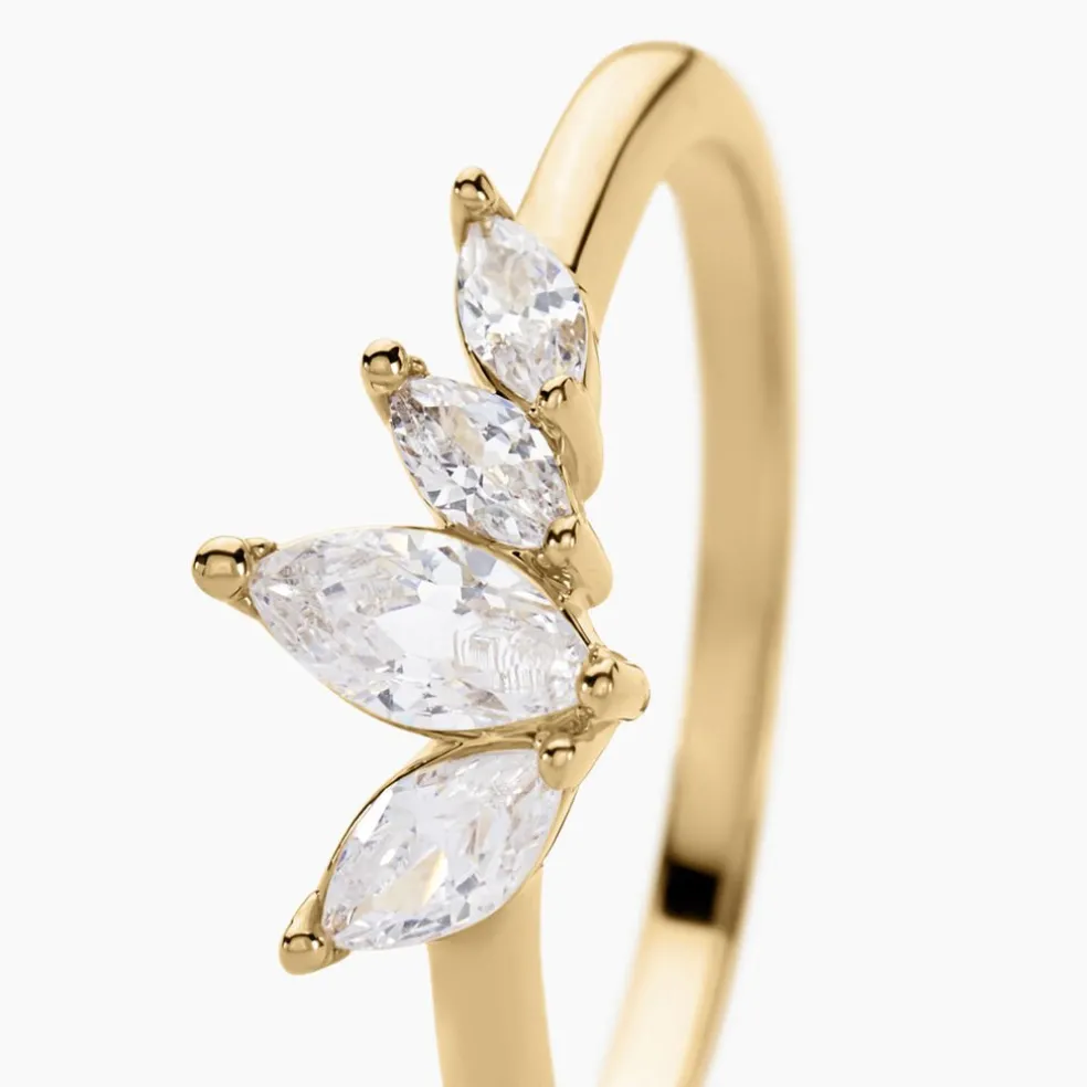 Bague Siona Plaque Or Jaune Oxyde De Zirconium