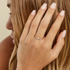 Bague Siona Plaque Or Jaune Oxyde De Zirconium