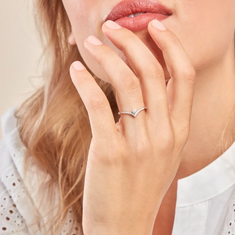 Bague Sirius Or Blanc Diamant Synthétique