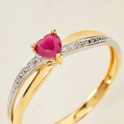Bague Skylar Or Bicolore Rubis Diamant