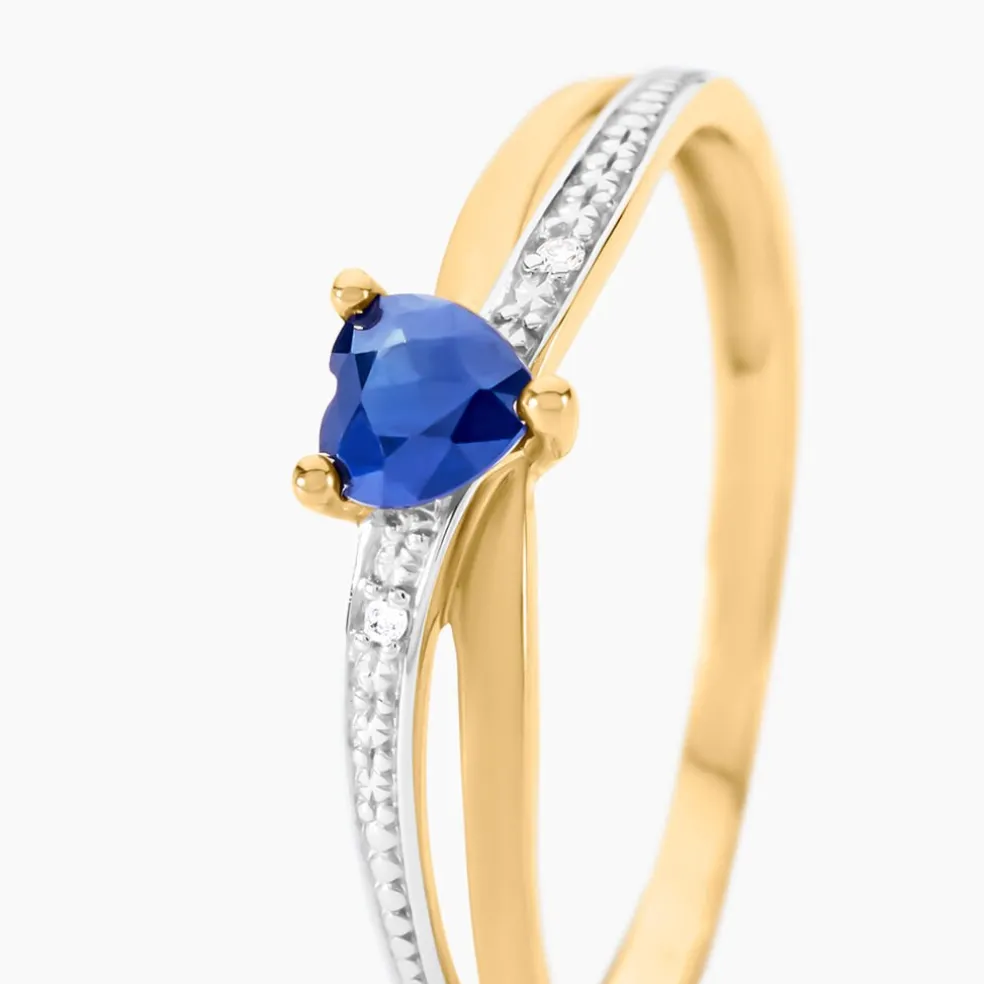 Bague Skylar Or Bicolore Saphir Diamant