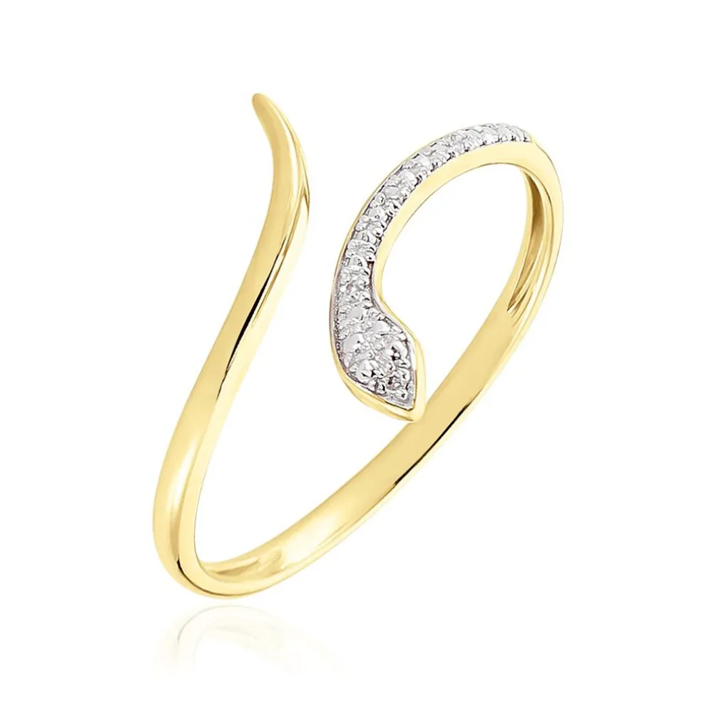 Bague Snake Or Jaune Diamant
