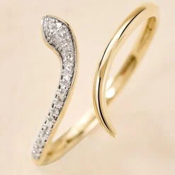 Bague Snake Or Jaune Diamant