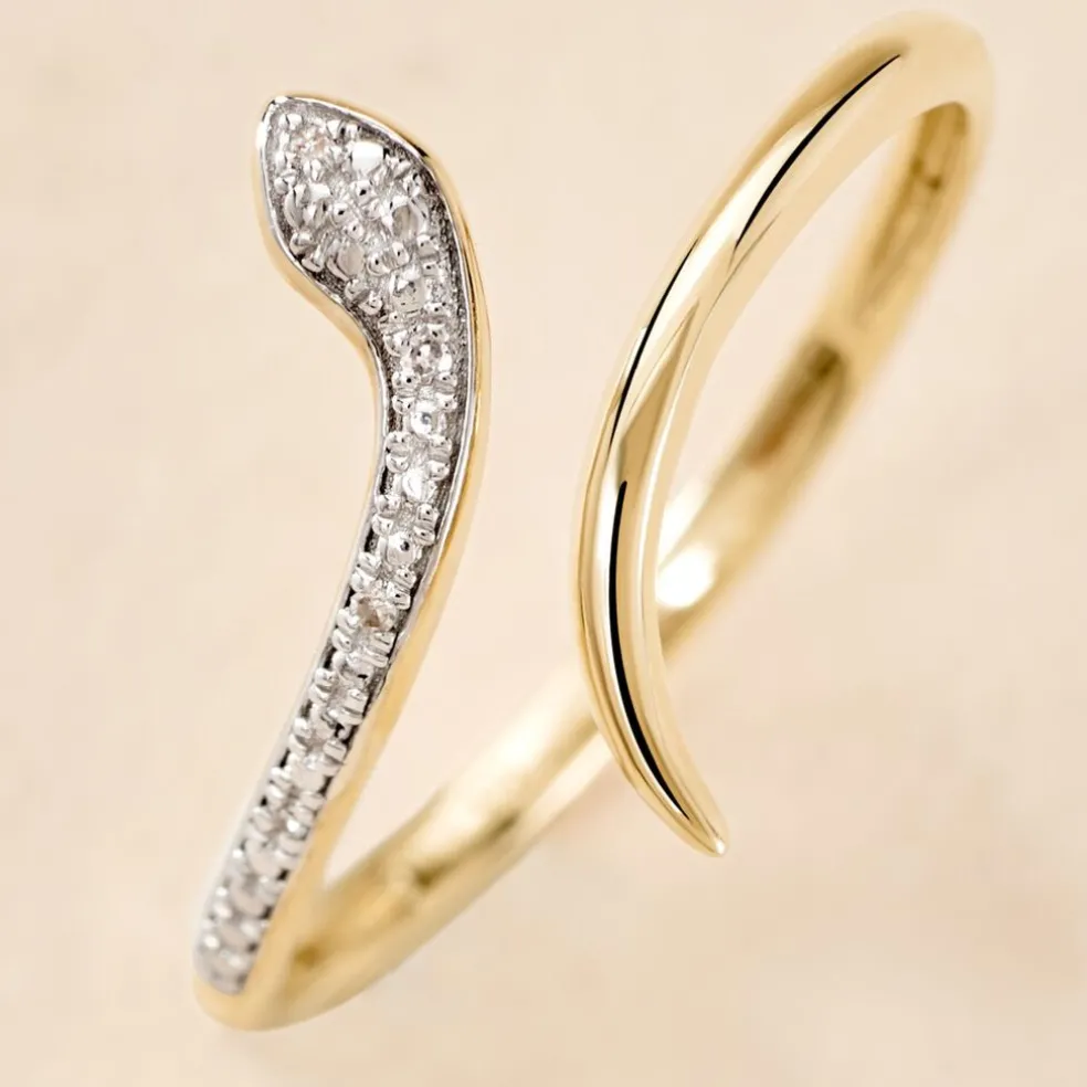 Bague Snake Or Jaune Diamant