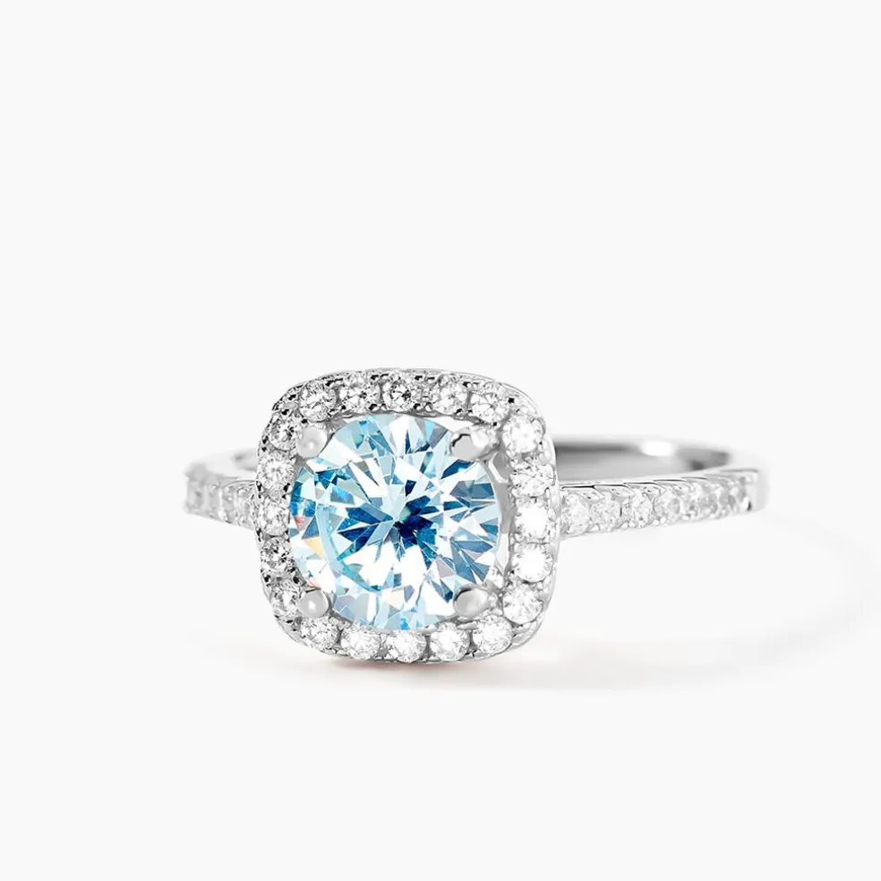 Bague Soa Argent Blanc Oxyde De Zirconium