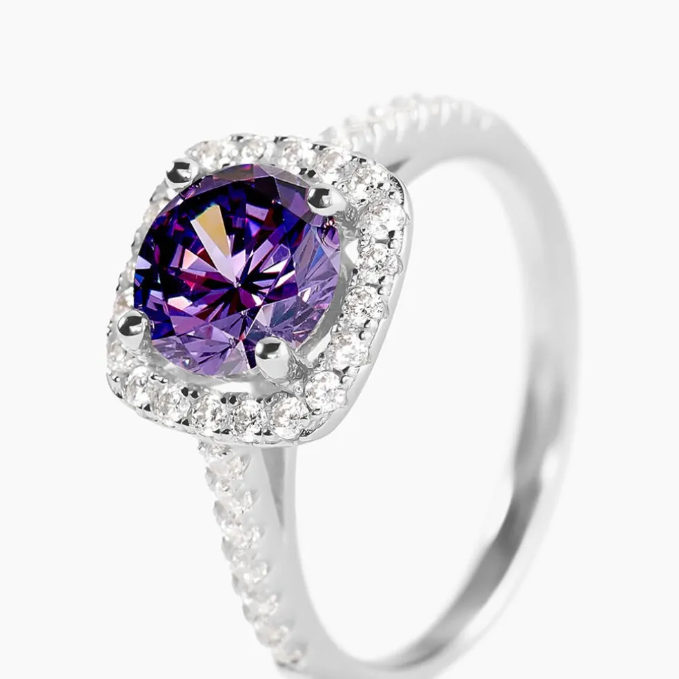 Bague Soa Argent Blanc Oxyde De Zirconium