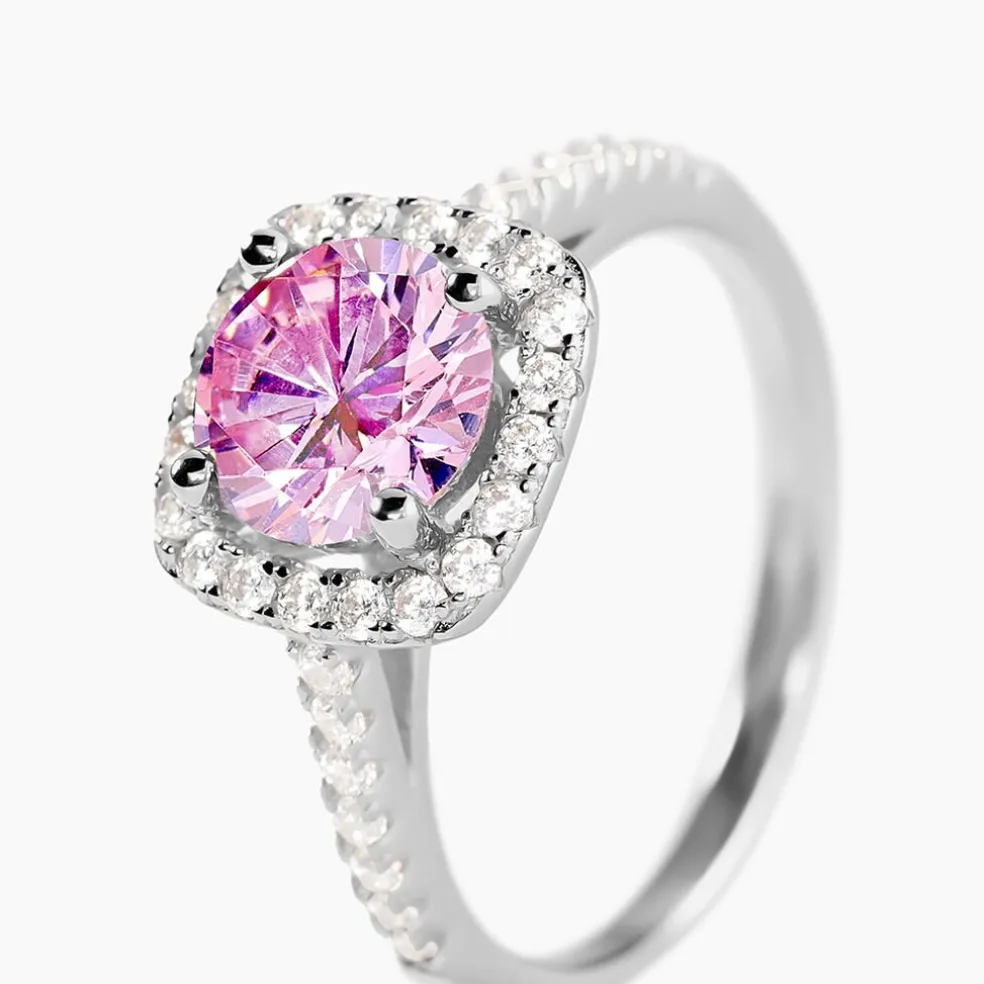 Bague Soa Argent Rose Oxyde De Zirconium