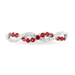 Bague Sofia Or Blanc Rubis Et Diamant
